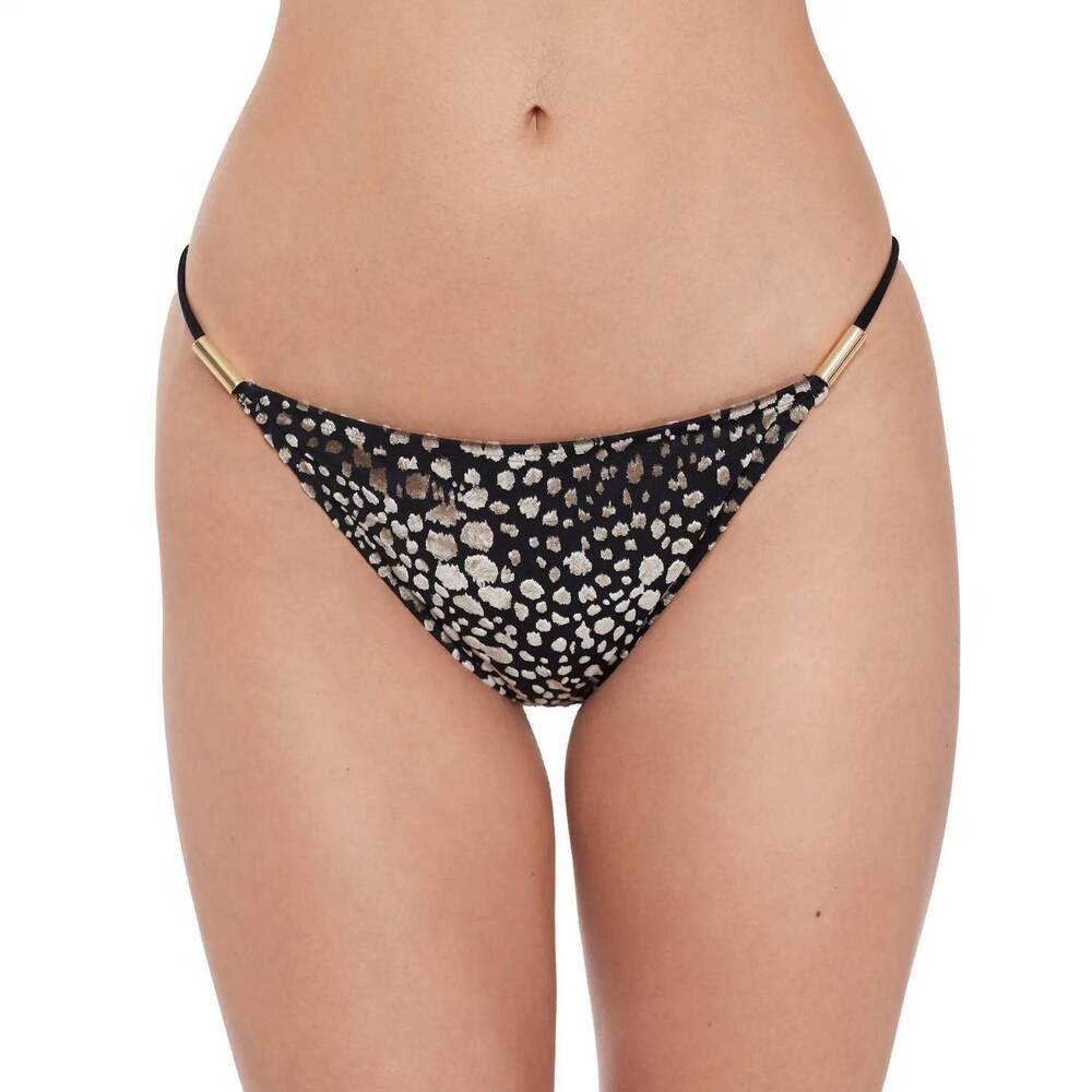 NEW STEVE MADDEN strap bikini gold beads in taupe